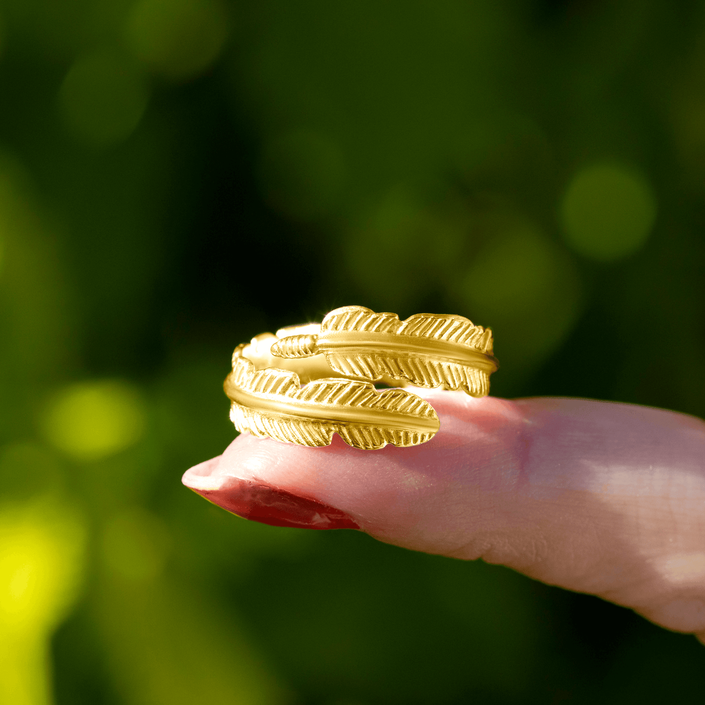 Gold Feather From An Angel Ring